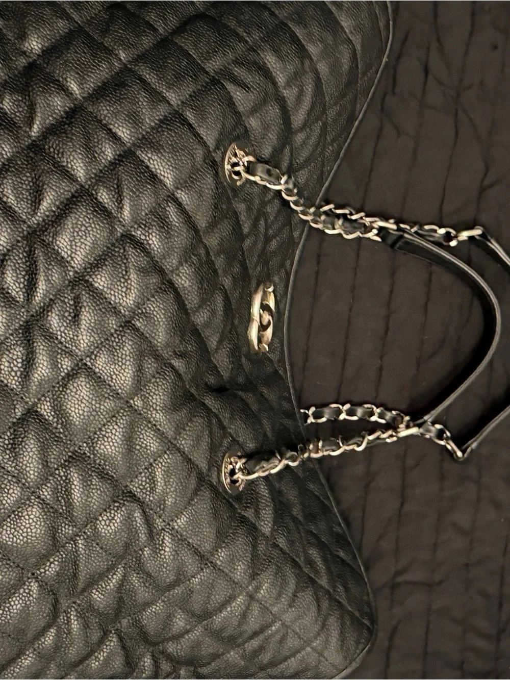 Chanel Caviar Quilted French Riviera Hobo Black